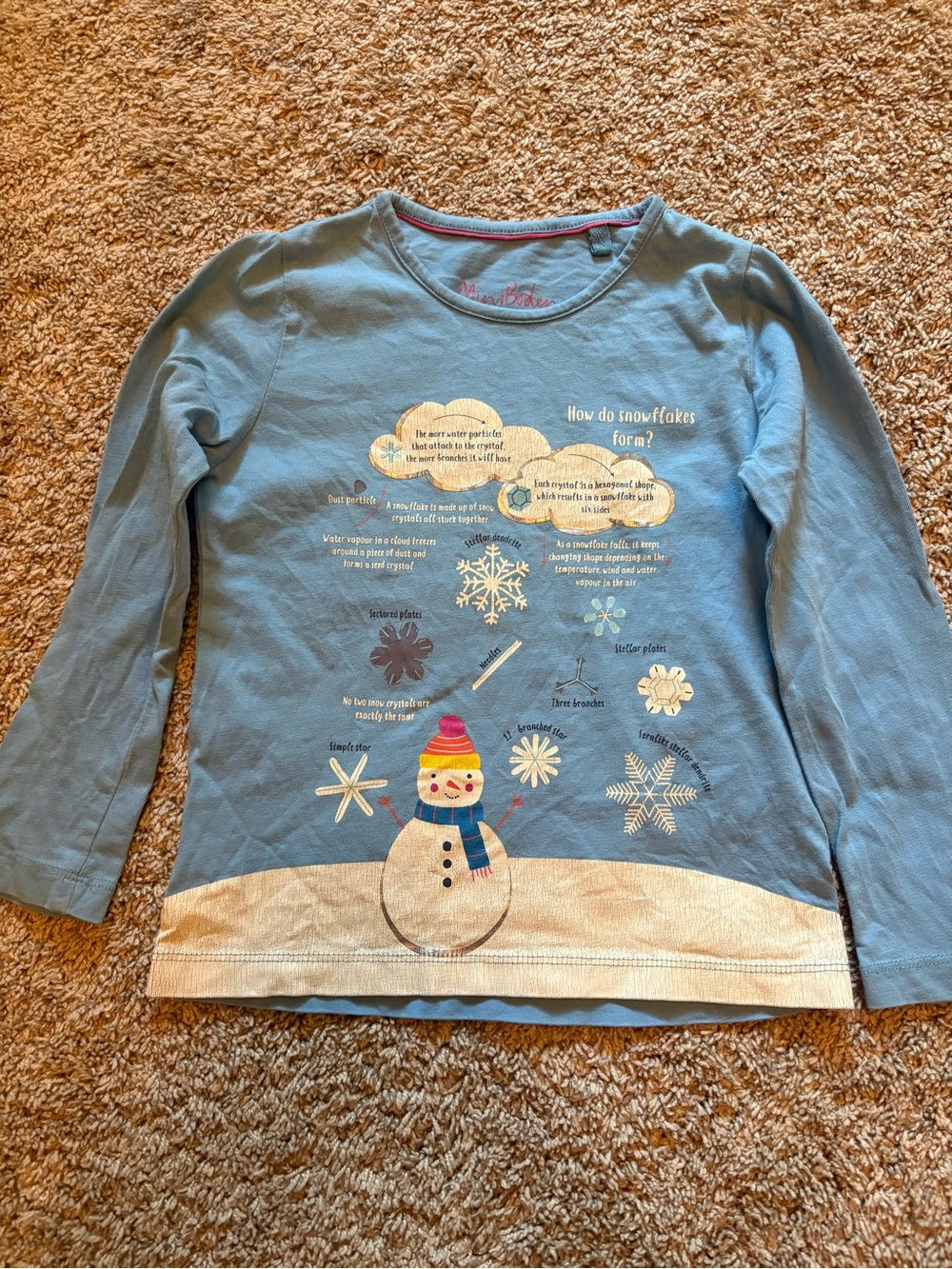 Mini Boden snowflake tee, kids 4